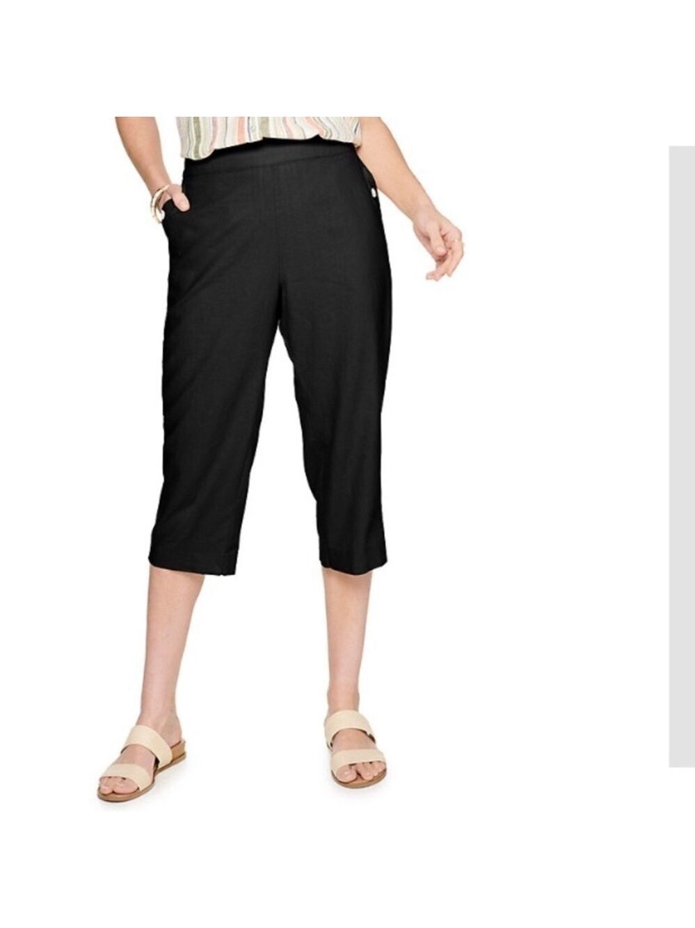 Croft & Barrow black capri Womans size XL New with tags with flaw - Picture 2 of 13
